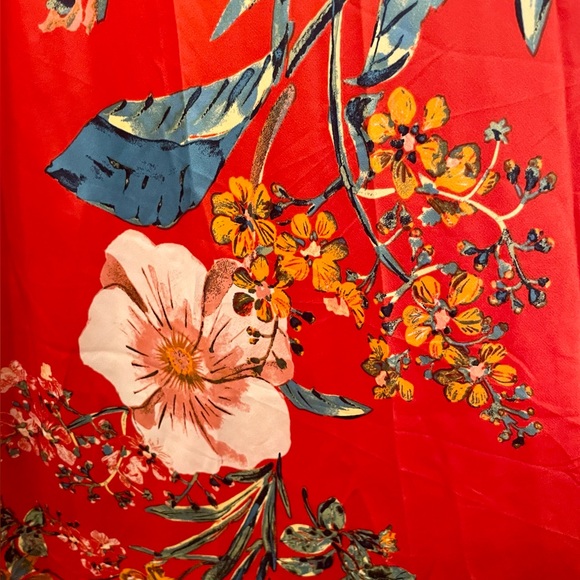 NWT - Lulu’s red floral high-low faux wrap dress - size large - Picture 9 of 13